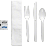 Cutlery Set Wrapped - Napkin/Fork/Spoon/Knife/ Salt & Pepper (250/Case)