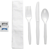 Cutlery Set Wrapped - Napkin/Fork/Spoon/Knife/ Salt & Pepper (250/Case)