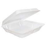 8x8 white foam hinged container