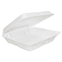 8x8 white foam hinged container