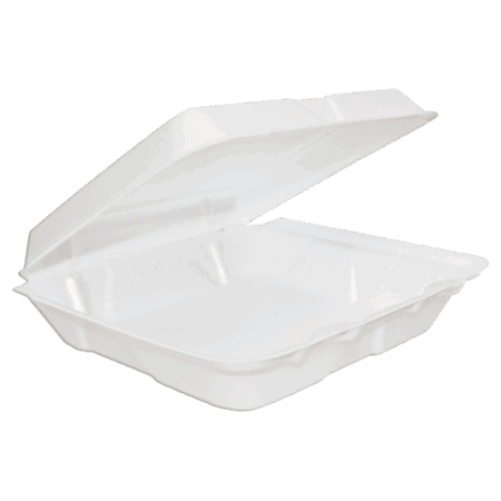 8x8 white foam hinged container