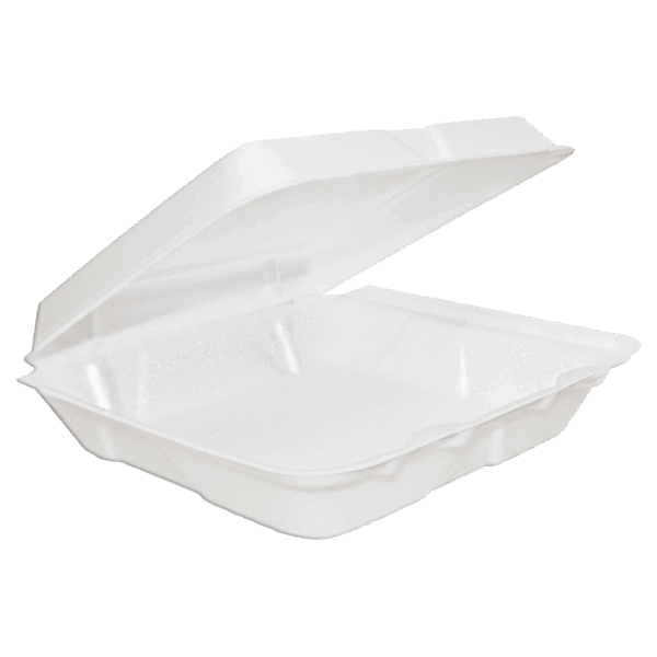 8x8 white foam hinged container