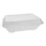 9x6 White Foam 1 Compartment Hinged Container