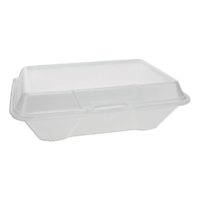 9x6 White Foam 1 Compartment Hinged Container