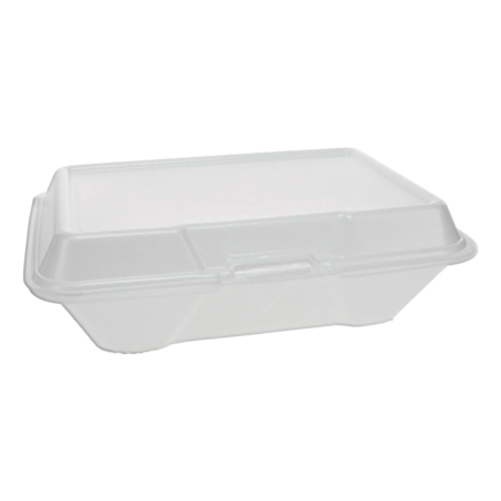 9x6 White Foam 1 Compartment Hinged Container
