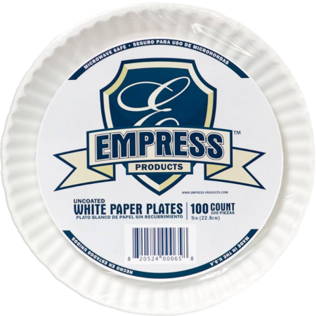 Empress Uncoated Paper Plate 9"